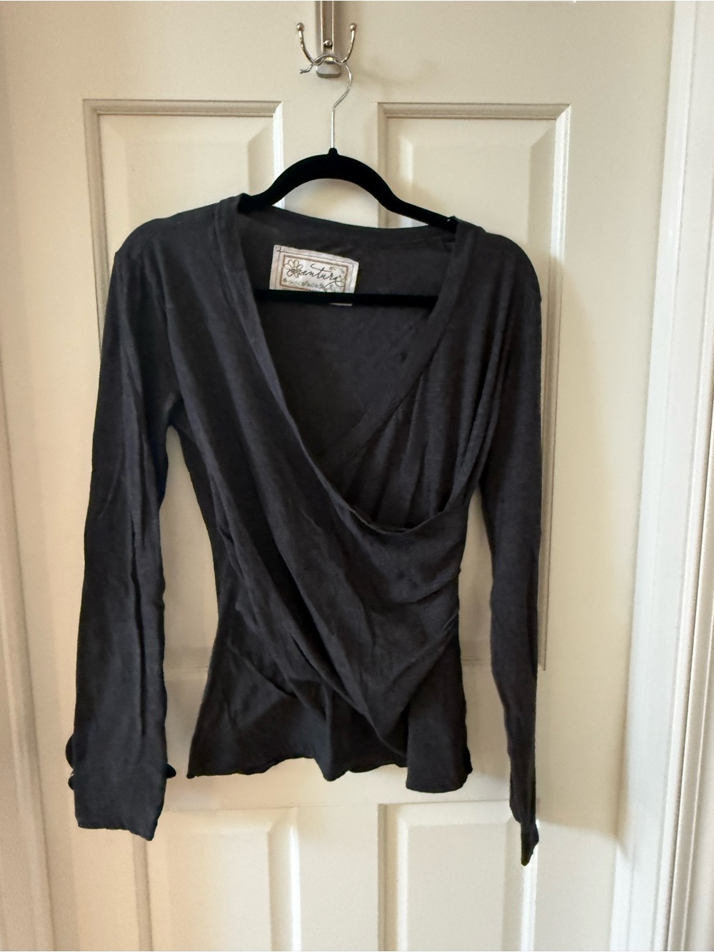 Aventura Faux Wrap Long Sleeve Top | Charcoal Heather | Medium